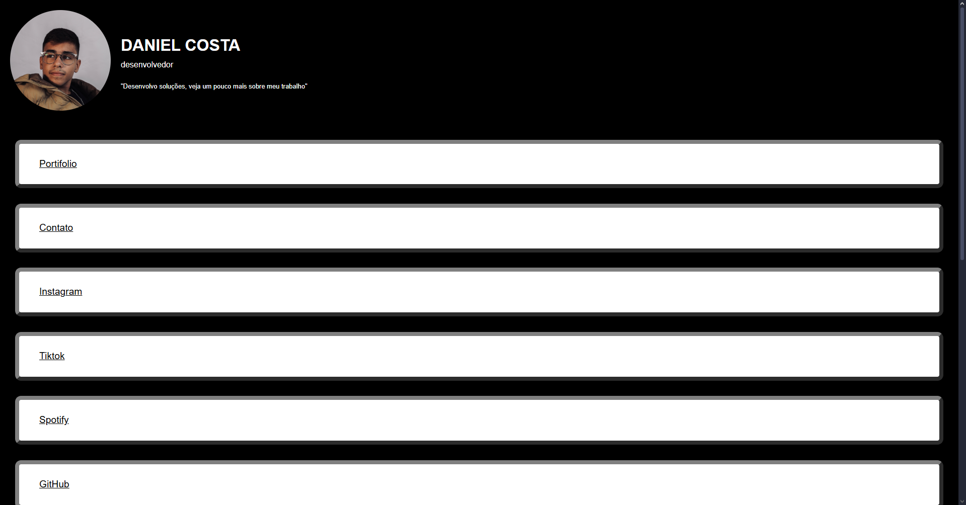 Foto da home page do projeto